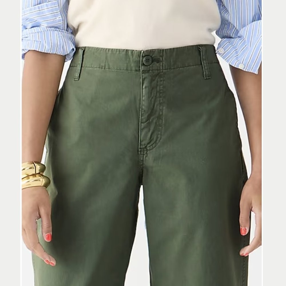 J CREW SAILOR HERITAGE CHINO PANT - GREEN - DISTRESSED FATIGUE